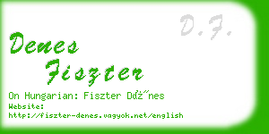 denes fiszter business card